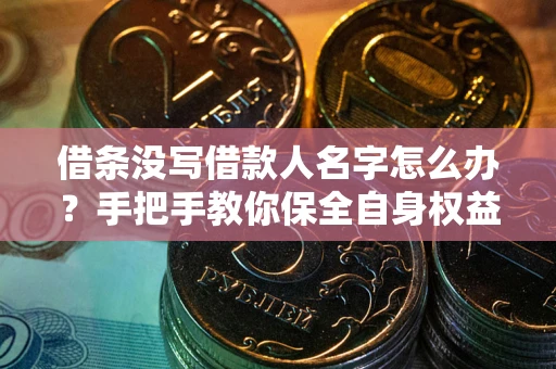 武汉借条没写借款人名字怎么办？手把手教你保全自身权益