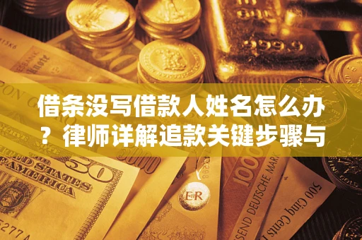 武汉借条没写借款人姓名怎么办？律师详解追款关键步骤与证据链构建