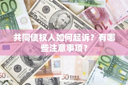 武汉共同债权人如何起诉？有哪些注意事项？