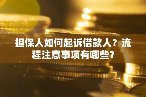 武汉担保人如何起诉借款人？流程注意事项有哪些？